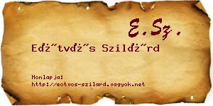 Eötvös Szilárd névjegykártya